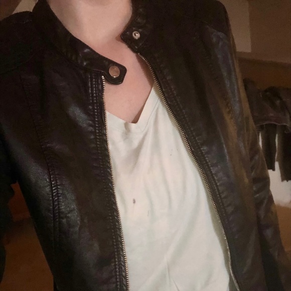 A.N.A - Faux Leather Jacket With Knit feature Black Size L - Picture 2 of 12